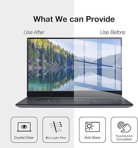Miniatura 4 de SenseAGE Paquete de 2 protectores de pantalla antiluz azul para laptop de 13.3 pulgadas, protección ocular, filtro de pantalla antirreflejo, fácil