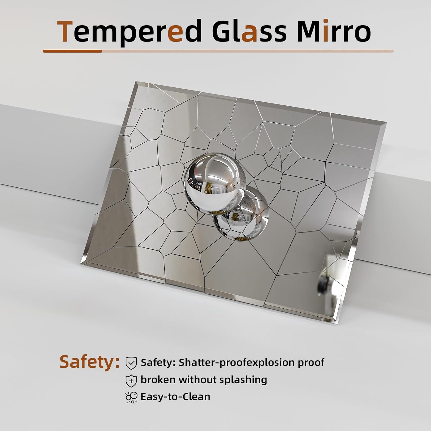 Rectangular Beveled Bathroom Mirrors, 32X48 inch Square Frameless Mirror, Rectangular Frameless Mirrors，Beveled Bathroom Mirror。