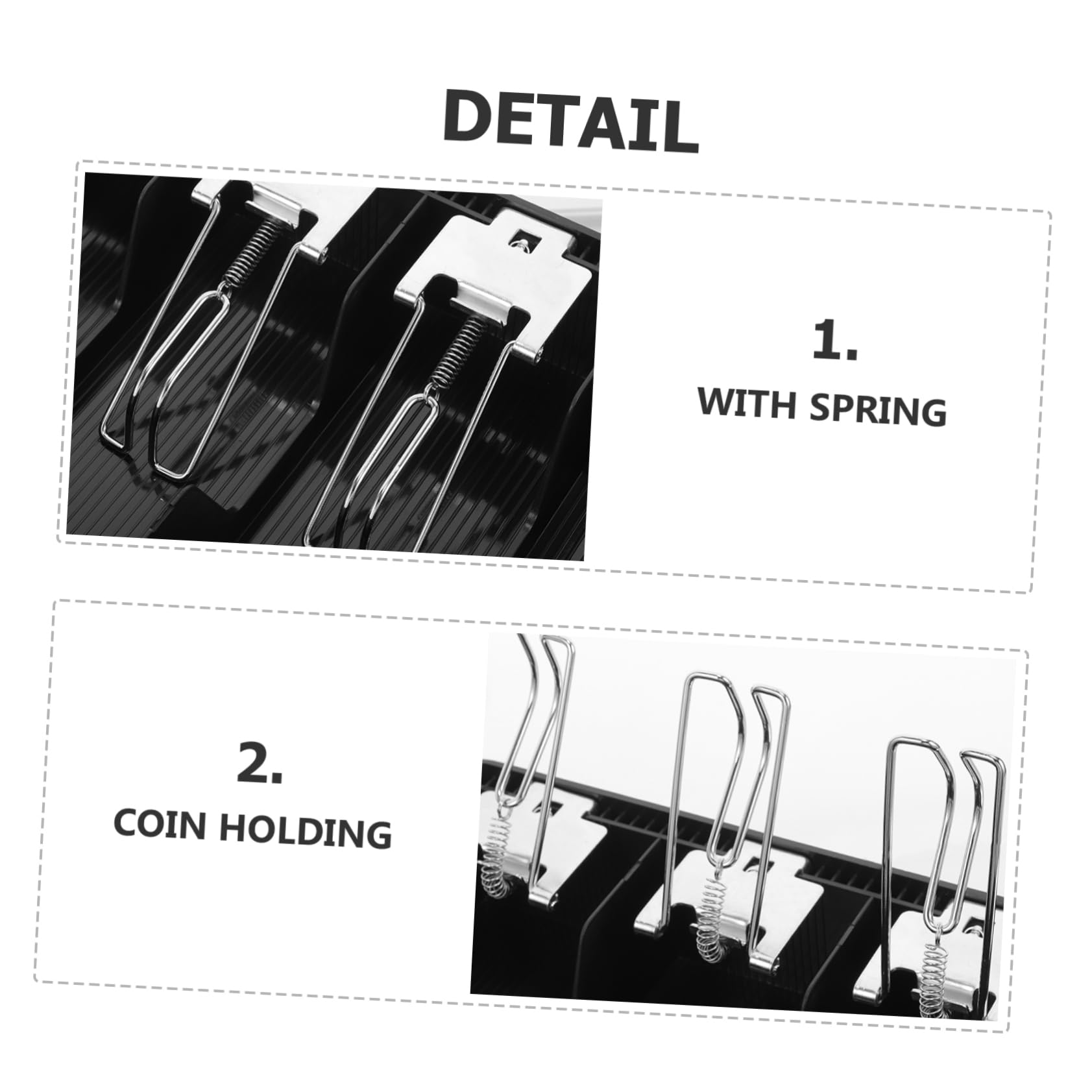 DOITOOL Registratore Cassa con Scomparti Portamonete e Banconote Soldi Resistente per Piccole Imprese Vassoio Portatile per Negozio e Supermercato