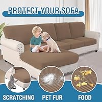 Vista 37 de H.VERSAILTEX 2025 New Sectional Couch Covers 8 Pieces Stretch Sofa Covers for Sectional Sofa Set Separate L Shaped Couch Cover for Both Left/Right