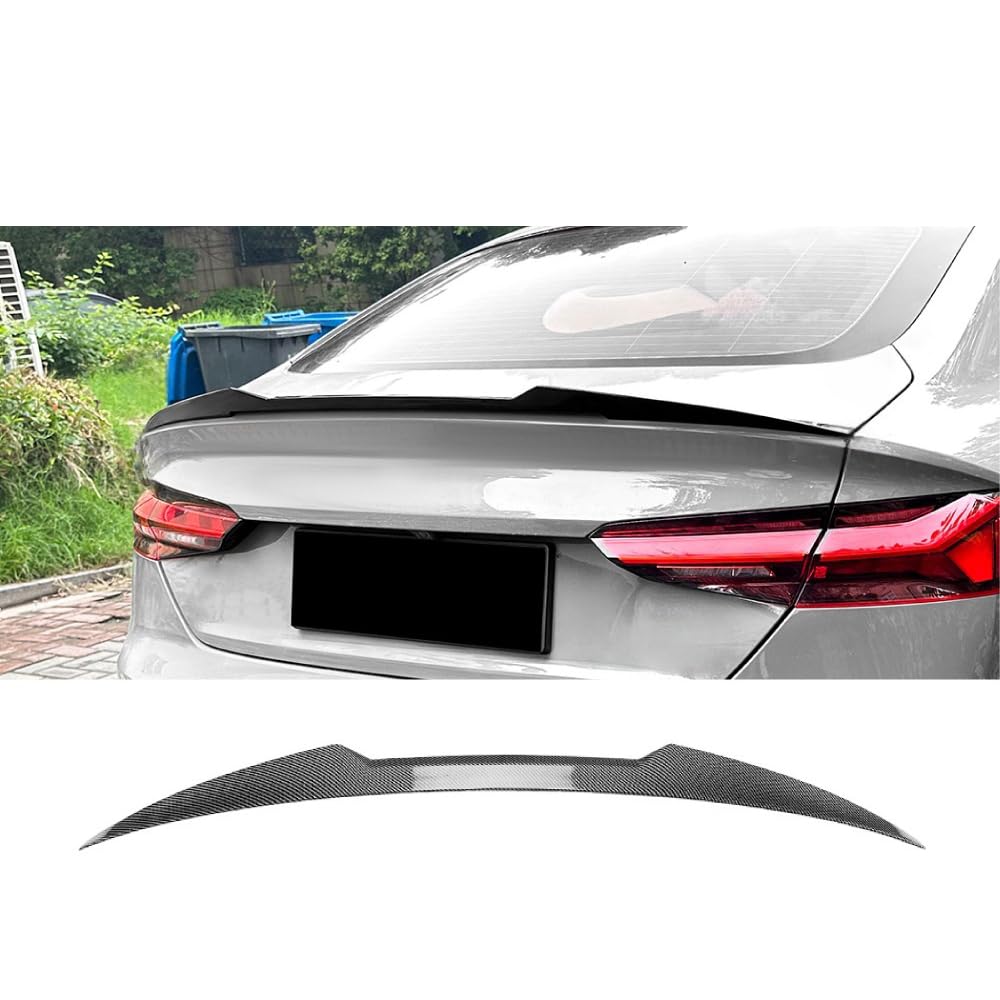 FJINQIANG Car Spoiler Rear for Audi A5 F5 M4 2017-2024, Sedan Rear Trunk Boot Lip Wing Spoiler, Rear Wing Spoiler Trim Cover,Carbon Fiber Look
