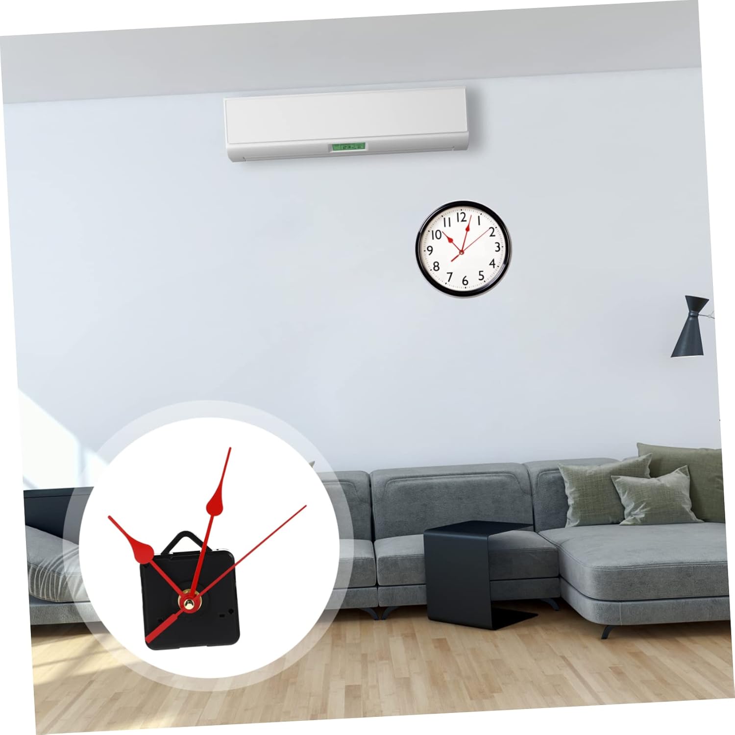 HOMSFOU Silent Quartz Clock Mechanism DIY Red Hands Movement Watch Without Battery Accessories for Wall Clock