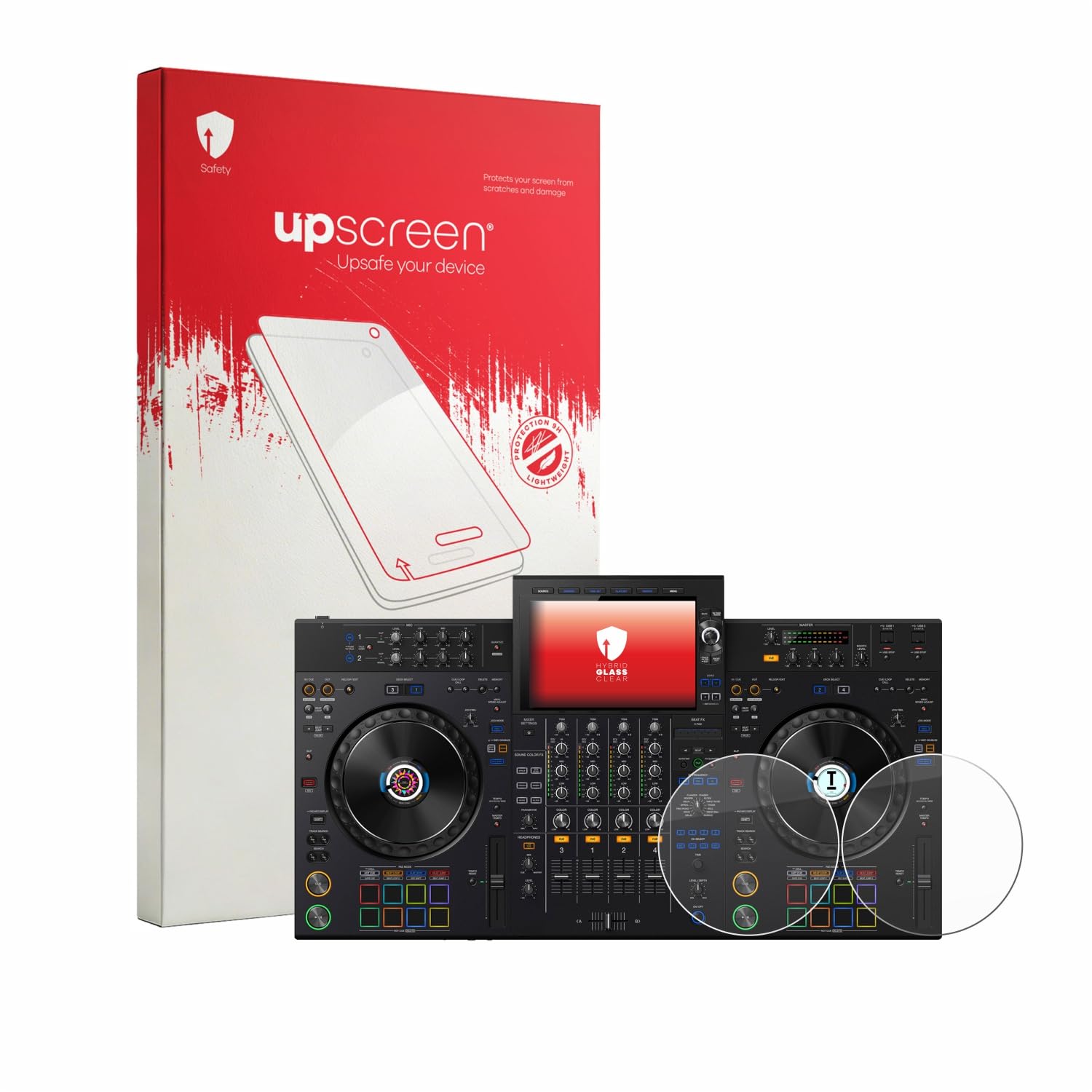upscreen protector de pantalla para AlphaTheta XDJ-AZ cristal híbrido jog wheel 9H 8