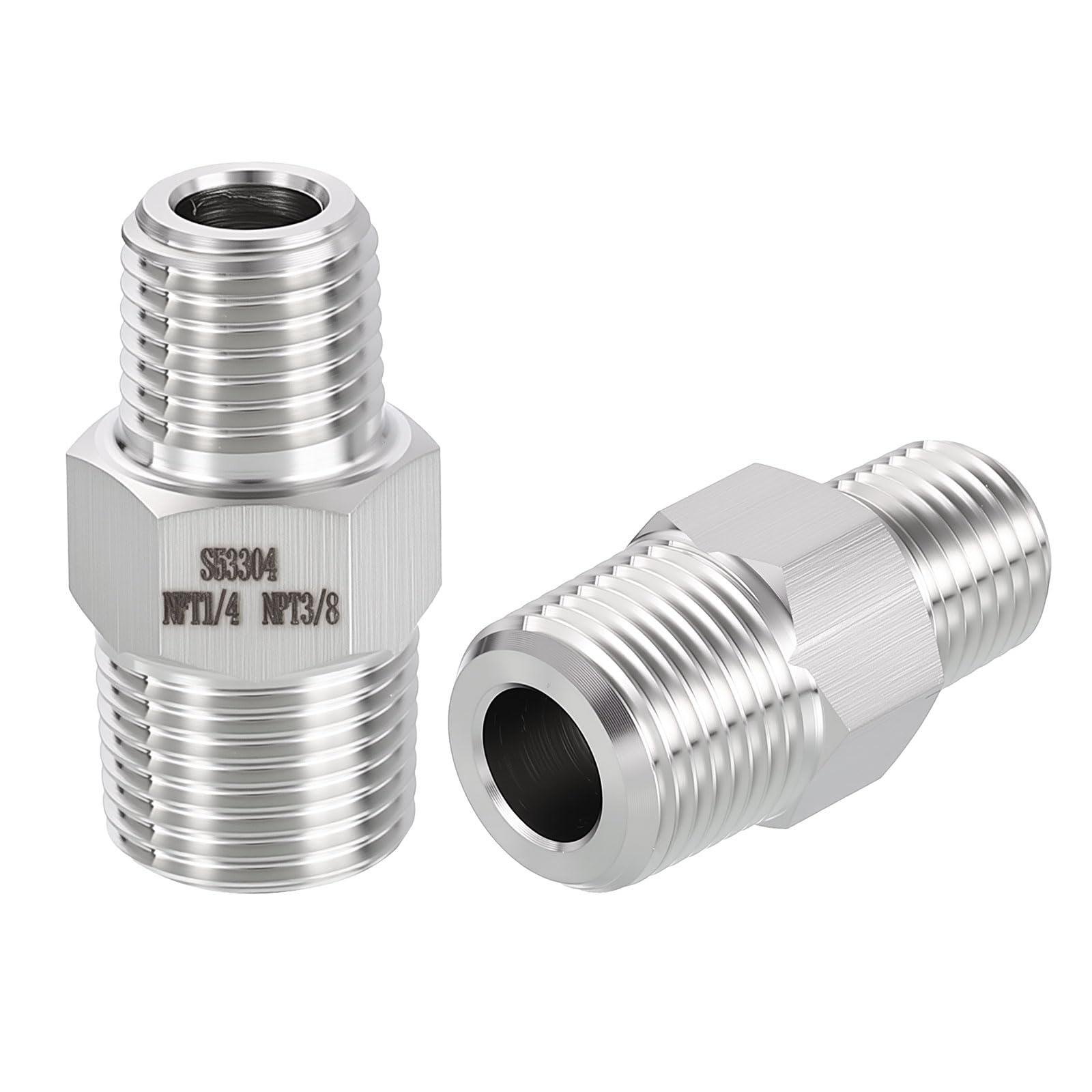 Raccord 3/8 NPT mâle x 1/4 NPT mâle coudé 90° inox pour rénover l'arrosage du jardin