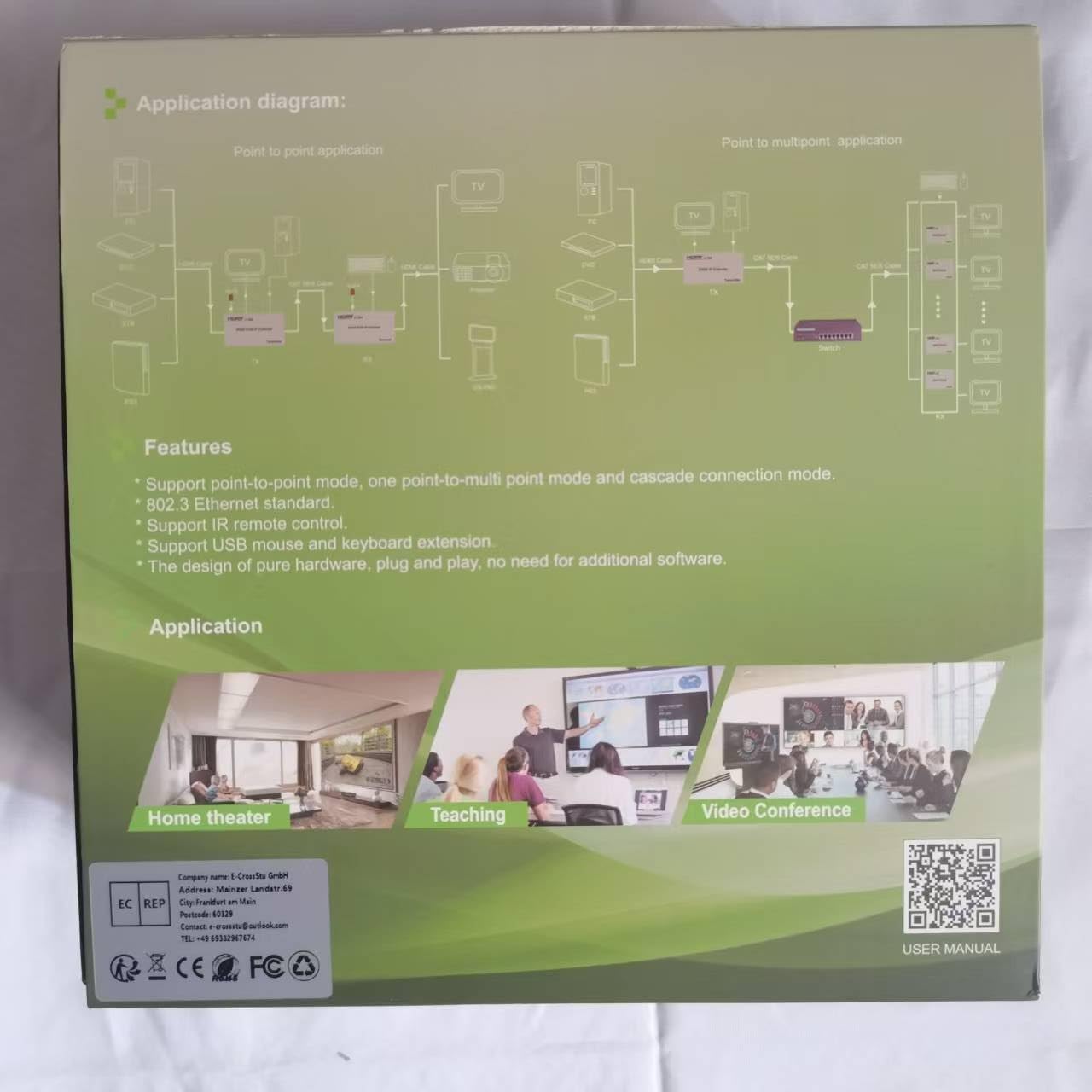 Extender IP HDMI KVM 200M over IP RJ45 Ethernet CAT6 6A Trasmettitore Ricevitore 1TX a 20RX e connessione a cascata Tastiera USB Mouse su UTP/STP H.264 (TX+RX)