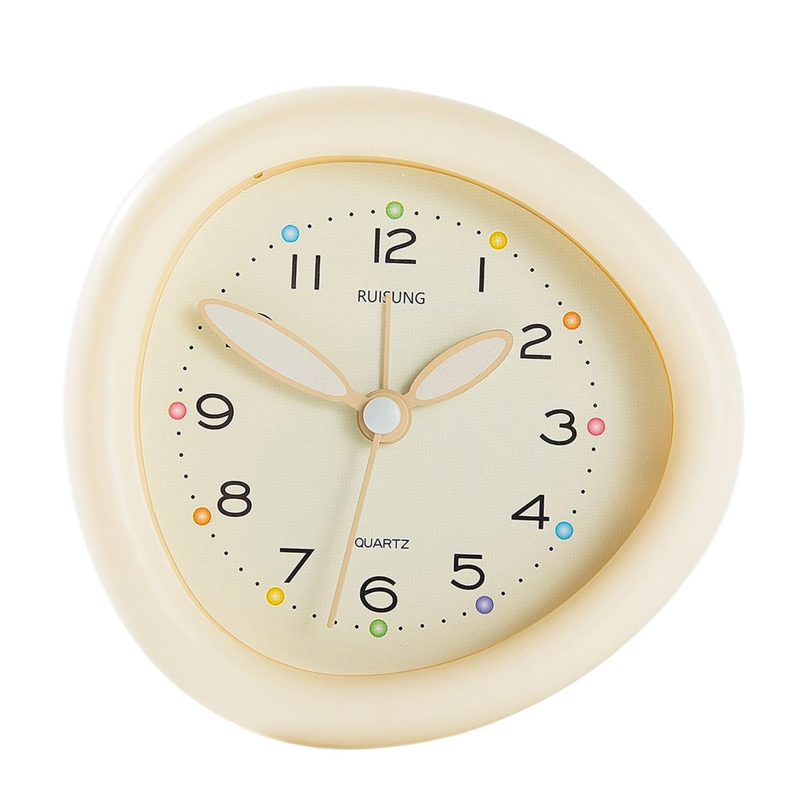 Kalttoy Yellow Analog Alarm Clock, Battery Operated Desk Table Shelf Clock For Kids, Bedside Alarm Clocks With Light For Bathroom Decorative Shelf
