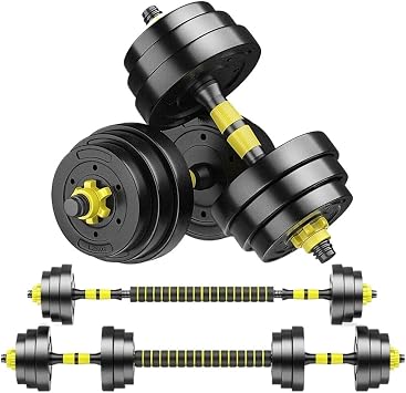 Dumbbel Rubber Dumbbell Fitness Home Equipment For Men And Women, Adjustable Pair Of Arm Muscle Training Barbell Set Barbell, 40KG, Yellow