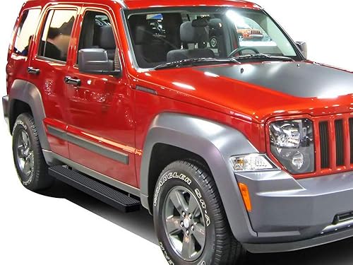 Miniatura 4 de APS Estribos con recubrimiento en polvo negro de 5 pulgadas, barras Nerf para Jeep Liberty 2008-2013