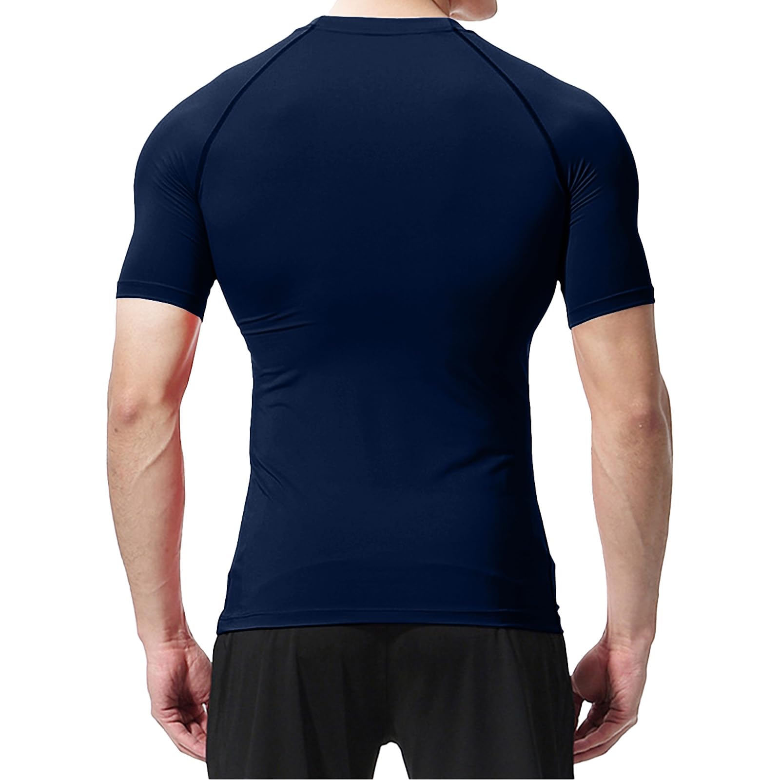 Camiseta Compresión Hombre Entrenamiento Deportes Manga Corta Camiseta Ciclismo Atlético Camisetas interiors Secado Rápido Tops Mallas Transpirables Base Deportiva de Gimnasio