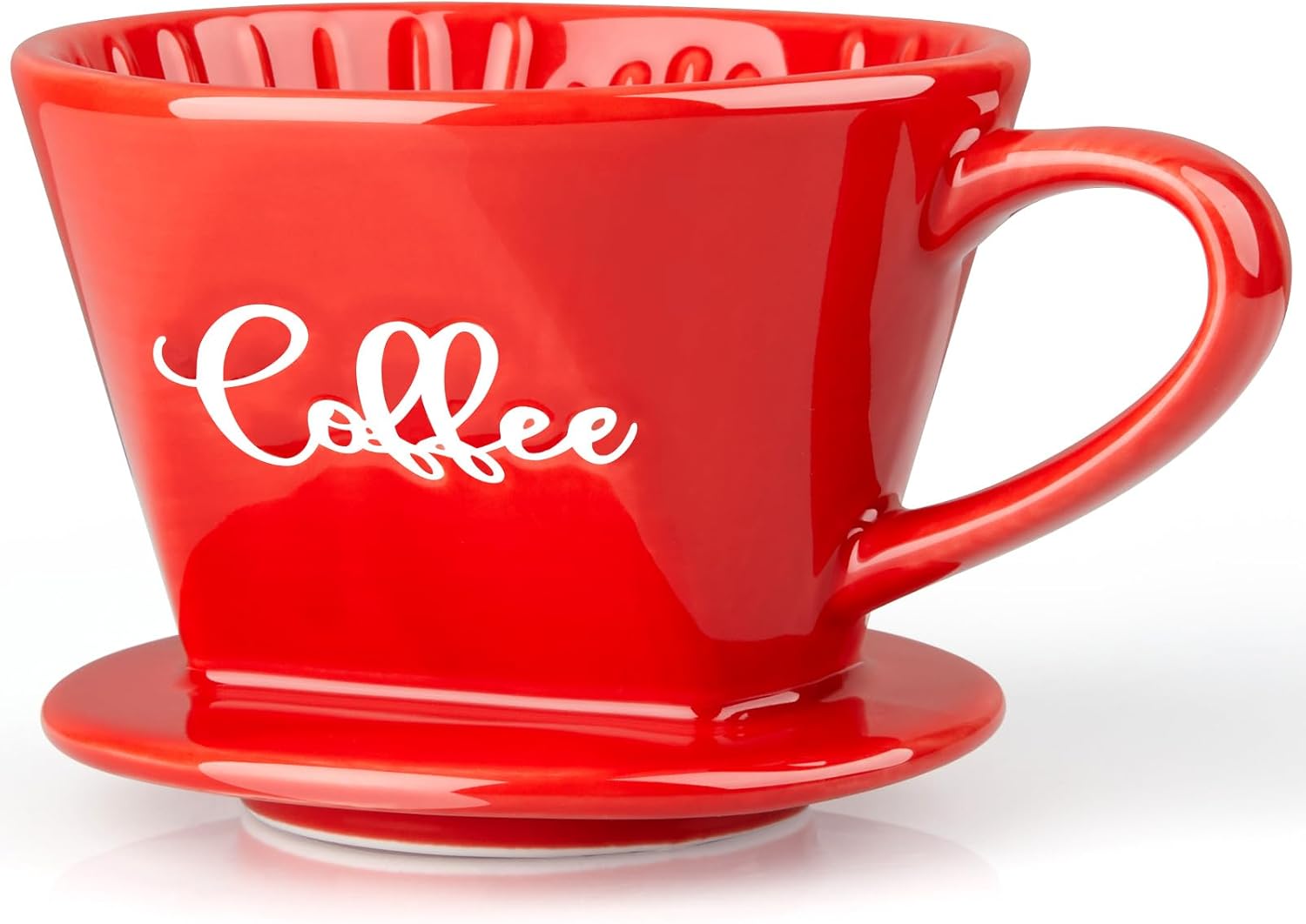 Pour Over Coffee Maker, Ceramic Pour Over Coffee Dripper, Manual Brew Maker, Red Kitchen Decor and Accessories, Single Cup Porcelain Slow Brewing Accessories for Cafe Coffee Bar Pour Over Coffee Maker, Ceramic Pour Over Coffee Dripper, Manual Brew Maker, Red Kitchen Decor and Accessories, Single Cup Porcelain Slow Brewing Accessories for Cafe Coffee Bar