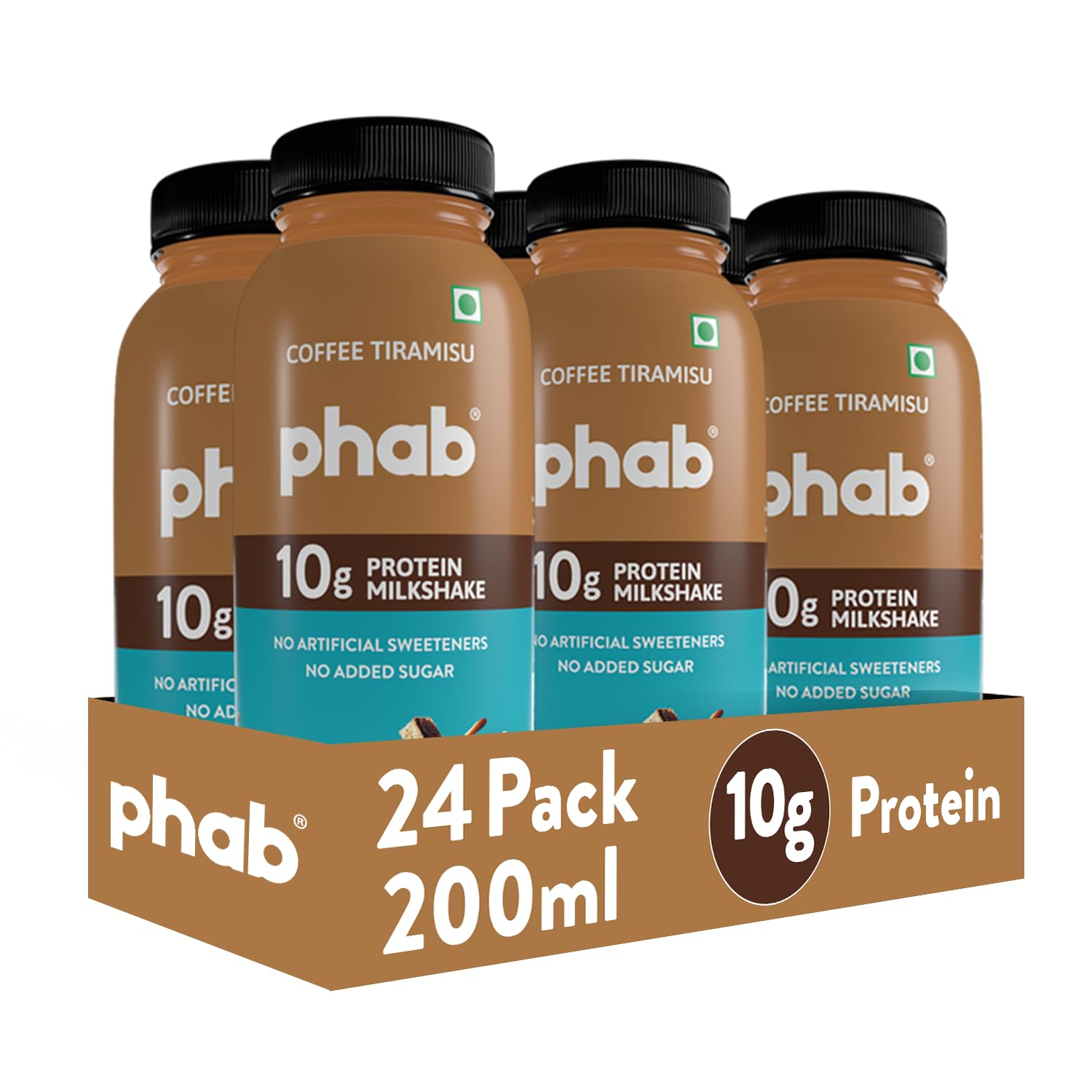 Phab Coffee Tiramisu 10g Protein Milkshake | Under 95 Calories | No added sugar | Gut-friendly | No Preservatives | (24 x 200ml)-image-10