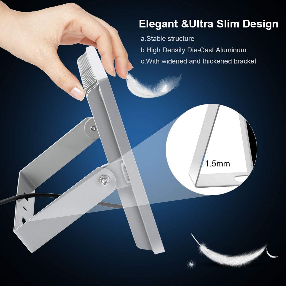 Viugreum LED Strahler Außen 500W 40000 Lumen 6500k Kaltes Weiß LED Fluter Außenstrahler Super Bright IP67 Scheinwerfe Flutlicht Außenleuchte Gartentrahler