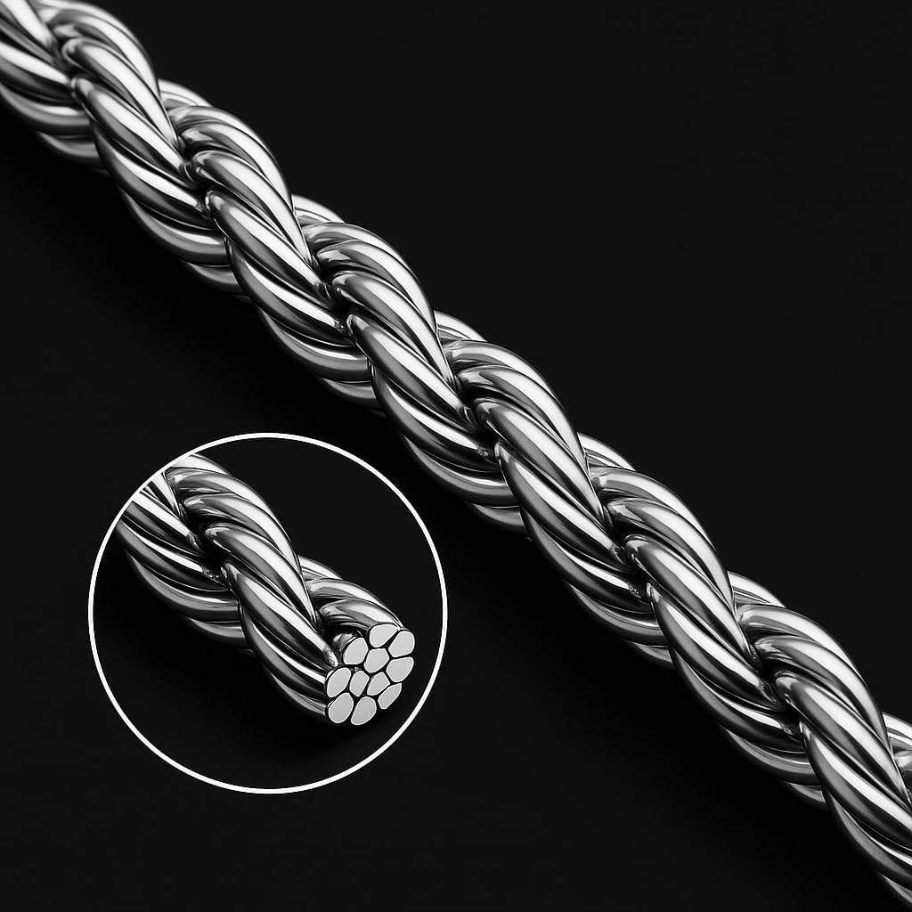 2-3 mm / 16-24 inch Rope Chain for Men Women, Twist Stainless Steel Necklace, Jewelry Gift - Image 3