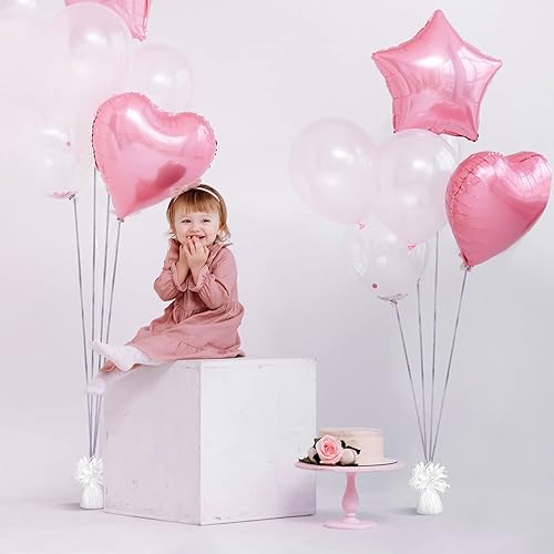 Miniatura 6 de 24 piezas de pesas metálicas para globos de helio, pesos pesados de mesa y 1 rollo de cinta prensada iridiscente para cumpleaños, boda, Halloween,