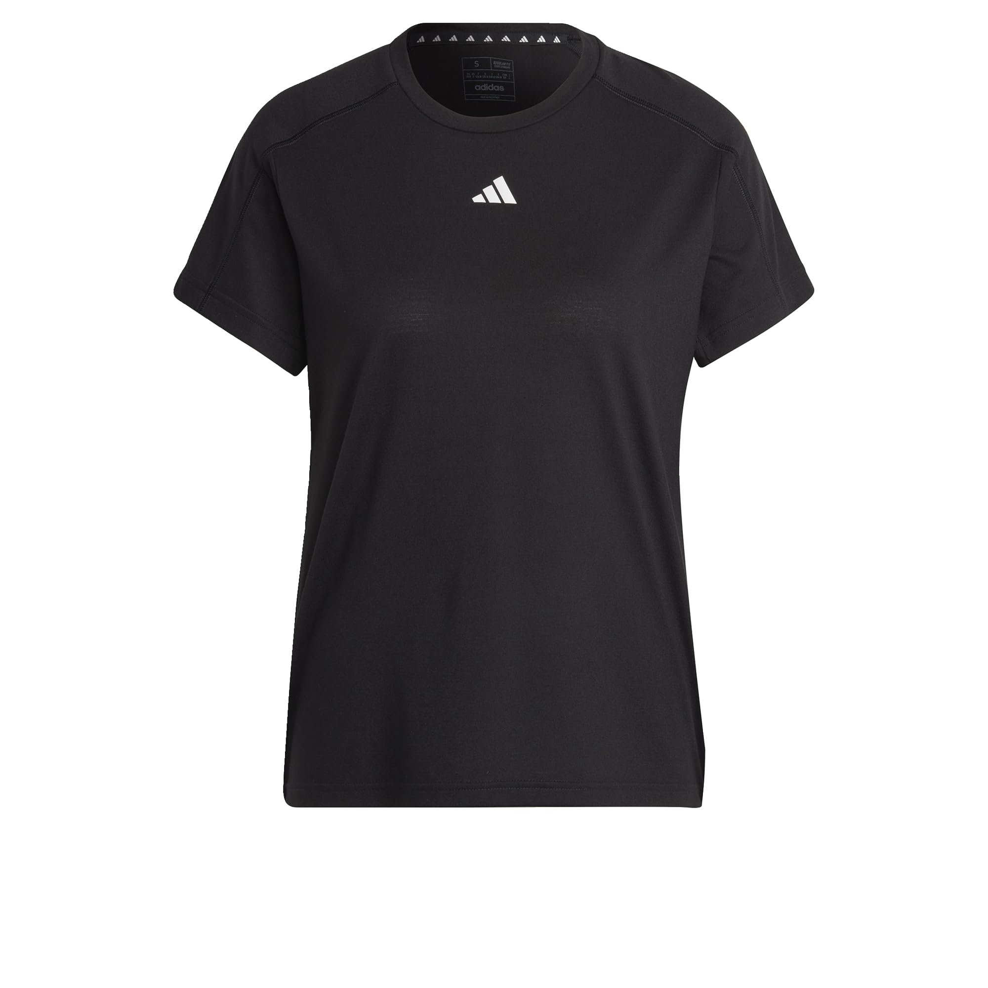 adidas Women's AEROREADY Train Essentials Minimal Branding Crewneck Tee, Black, XXL