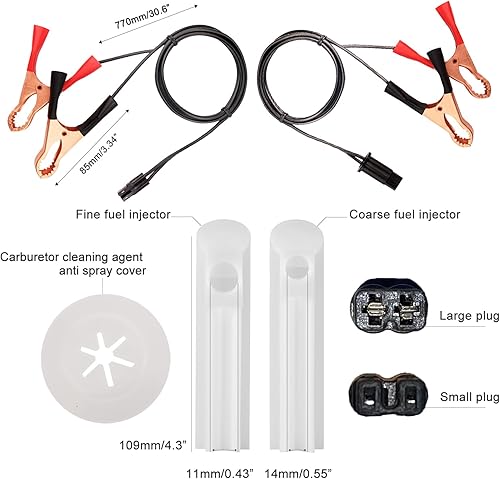 Miniatura 3 de Adaptador universal para inyector de combustible, con adaptador de boquillas de inyectores de 2 tamaños, kit de limpieza de inyector de combustible