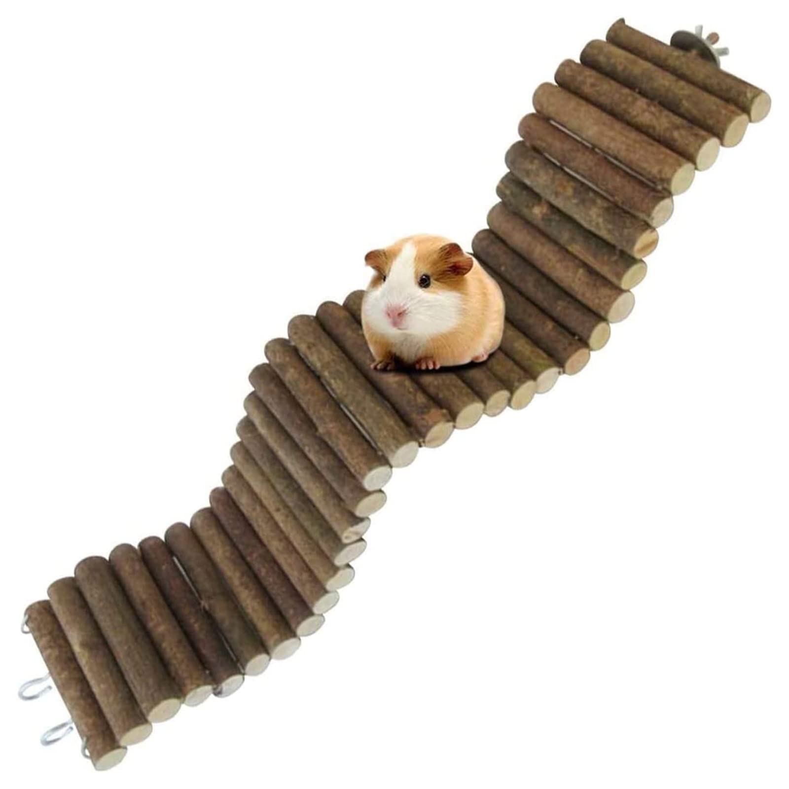 Biegbare Hamsterbrücke Aus Naturholz – 40 Cm, Kletter-, Kauspielzeug Für Nager, Flexibel & Sicher