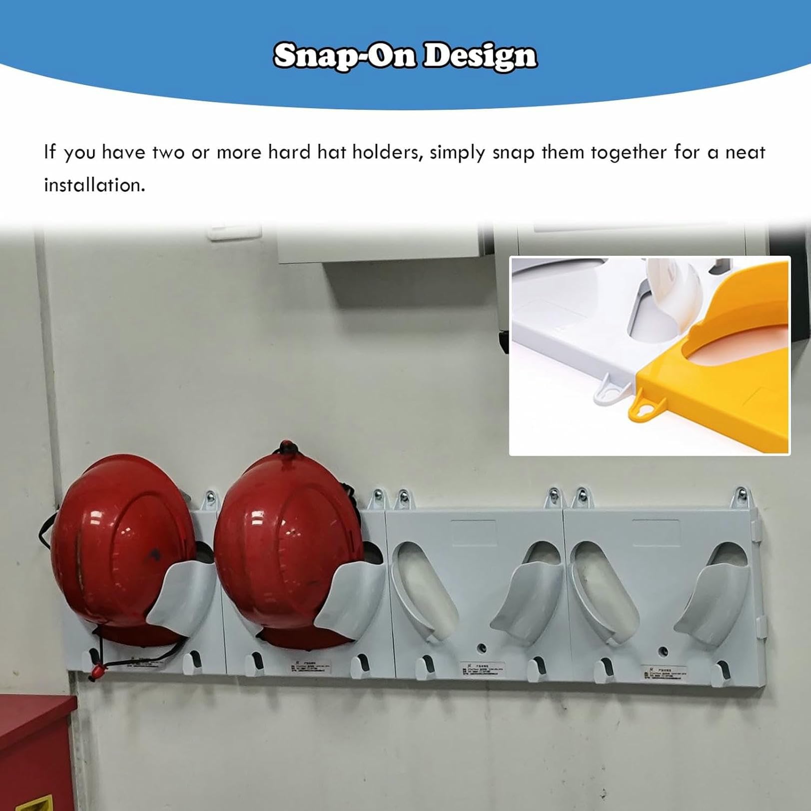 Organizador de Cascos (Paquete de 1/2/3/4/6/8), Soporte de Pared para Cascos de Seguridad, Ideal para Oficina, Taller, Garaje y Obra.