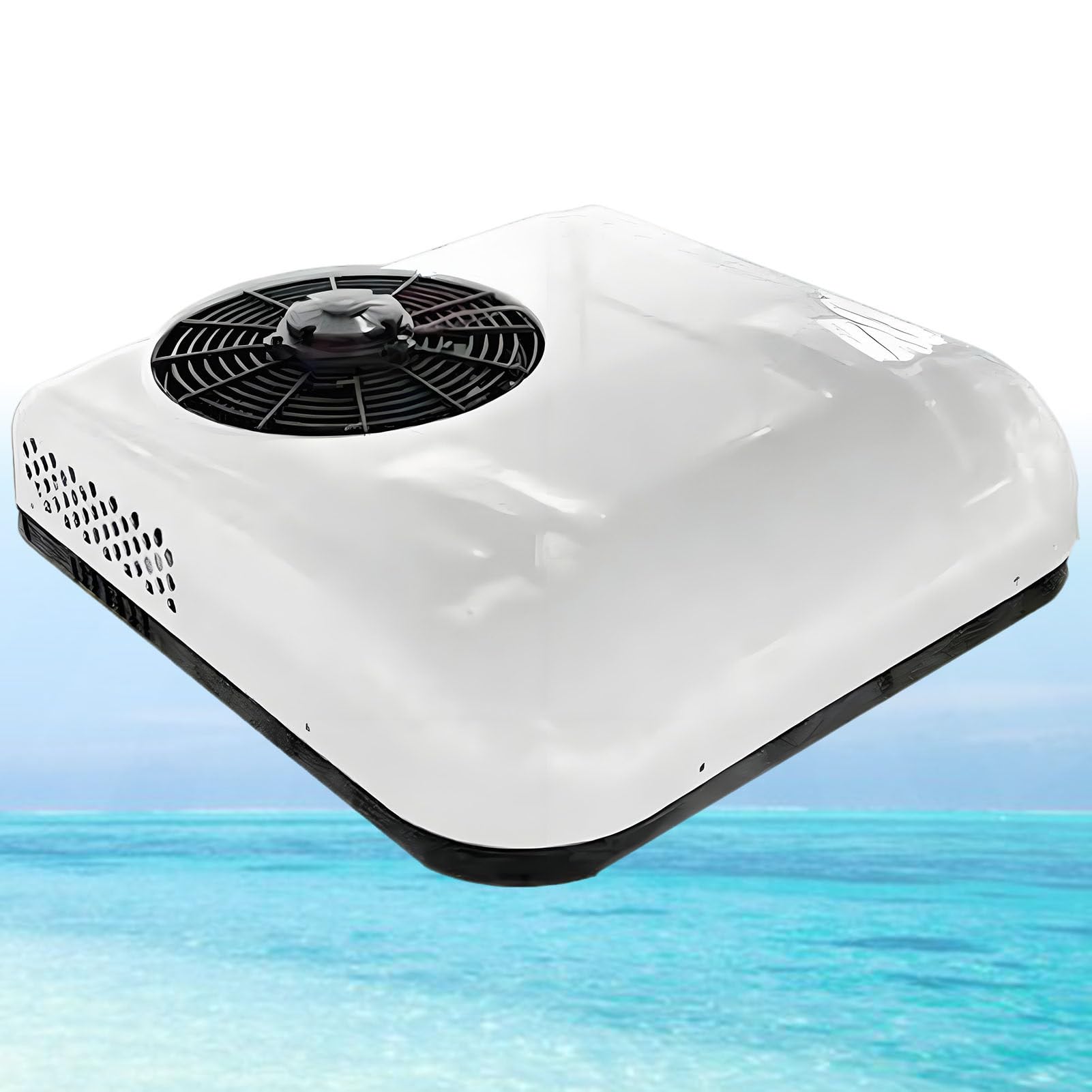 ROGHA 12V/24V Rooftop RV Air Conditioner, Top Mounted Parking Cool Air Conditioner for Truck, RV, Forklift, Construction Vehicle, Crane, Van 12V