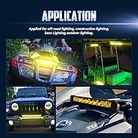 Vista 3 de Barra de luz LED amarilla de 12", combo de foco y luz de inundación con haz Led para luz antiniebla