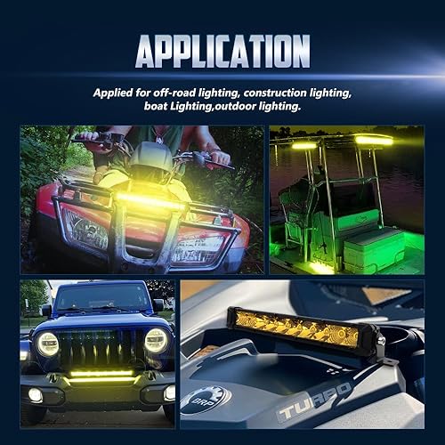 Miniatura 3 de Barra de luz LED amarilla de 12", combo de foco y luz de inundación con haz Led para luz antiniebla