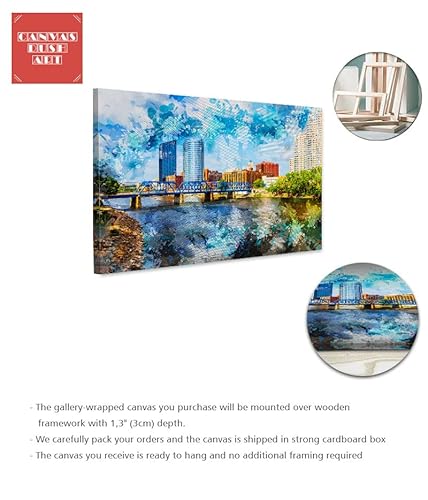 Kayaks Canvas Art Print, Kayaking Wall Art, Abstract Rowing Wall Art, Kayaking Painting, Rowing Gift #TOP3