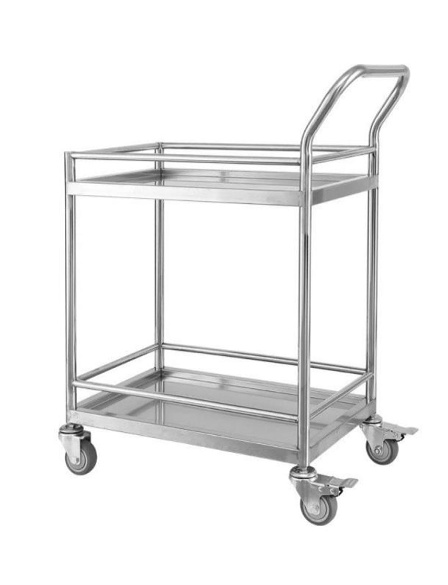 Carrello da laboratorio in acciaio inossidabile: resistente con ruote silenziose in poliuretano e superficie facile da pulire, ideale per caffetterie e laboratori scolastici
