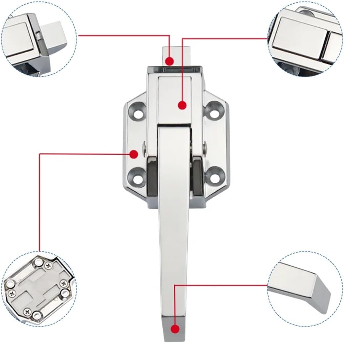 Zinc Alloy Adjustable Door Handle Door Lock 1Pcs(Low Foot)