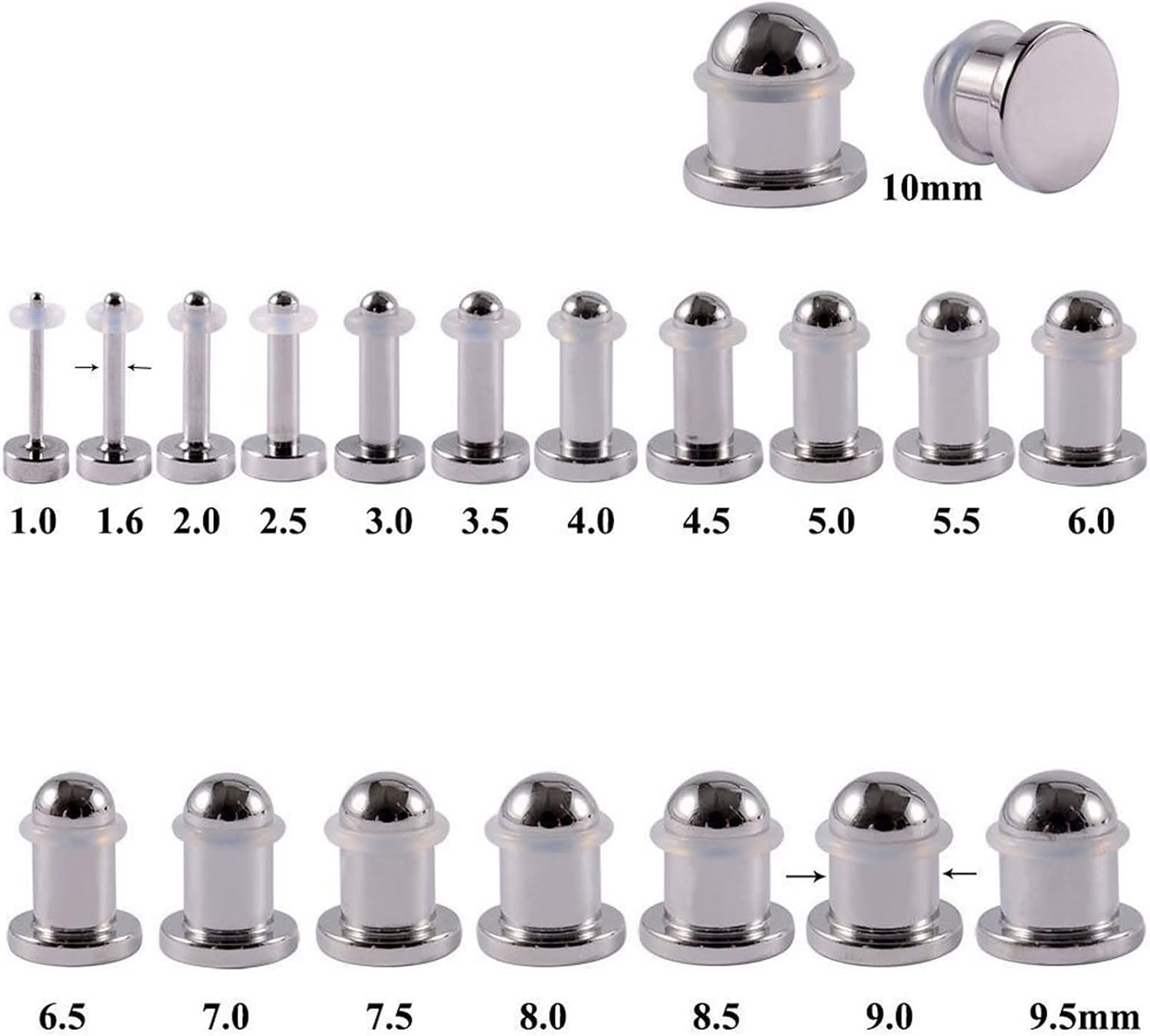 Stainless Steel Tunnels for Ears, Plugs Gauges Elegant Solid Cylinder Ear Cool Jewelry for Womens Mens Punk Gift