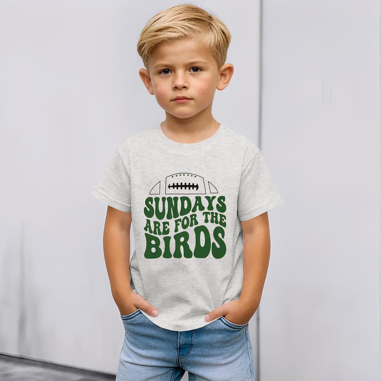 Sundays are for The Birds Football Shirts Toddler Boy Girl Game Day Outfit Short Sleeve T-Shirt Sports Fans Tee Tops