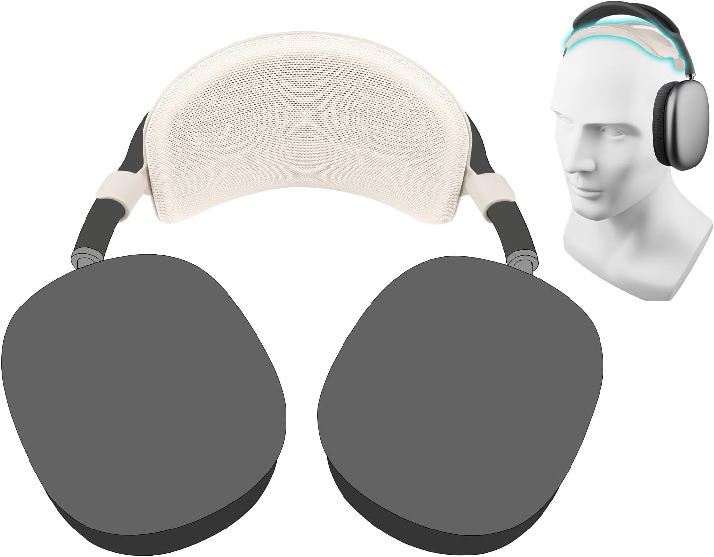 SOULWIT Headband Pressure Relief Pad for AirPods Max, Improved Ergonomic and Lightweight Headstrap Cover Protector - Purple(2.0 Gen)