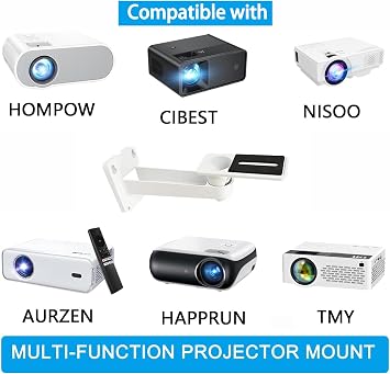 2-Be-Best Mini Projector Wall Mount Upgraded Angle Adjustable Projector Mount Length 7.9 in Rotation 360 Projectors Mounts Compatible with Most Mini Projectors