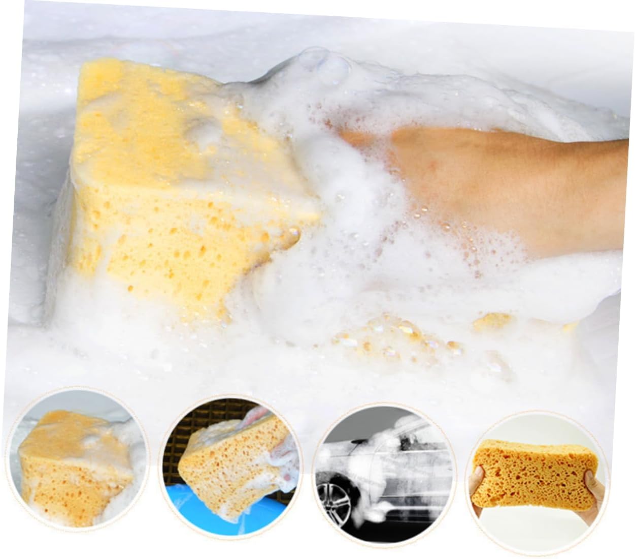 High Density Car Wash Sponges Set of 4 Polishing Porous Sponges for Vehicle Cleaning Suitable for Cars and SUVs Multi-Purpose Auto Washing Accessories