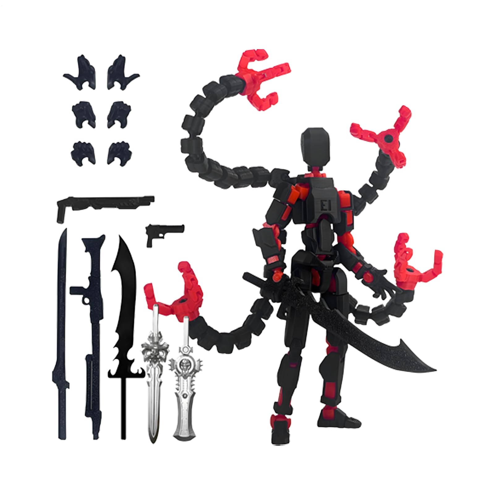 3D Printed Mannequin Toys, Action Figure Already Assembly, Multis-Jointed Movable Model With 3 Hand Types And 7 Tool Options, Home Desktop Decorations For Game Lovers