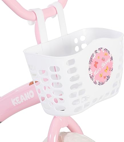 Miniatura 9 de KEANO Voyager 10 12 Inch Kids Bike for Boys and Girls Ages 1-4 Years, Toddler Bike with Training Wheels & Basket, Detachable Parent Push Handle,