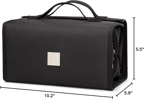 Miniatura 7 de ROYALFAIR Bolsa de maquillaje enrollable para mujer, con 4 bolsas transparentes aprobadas por la TSA, organizador de viaje colgante, bolsa de