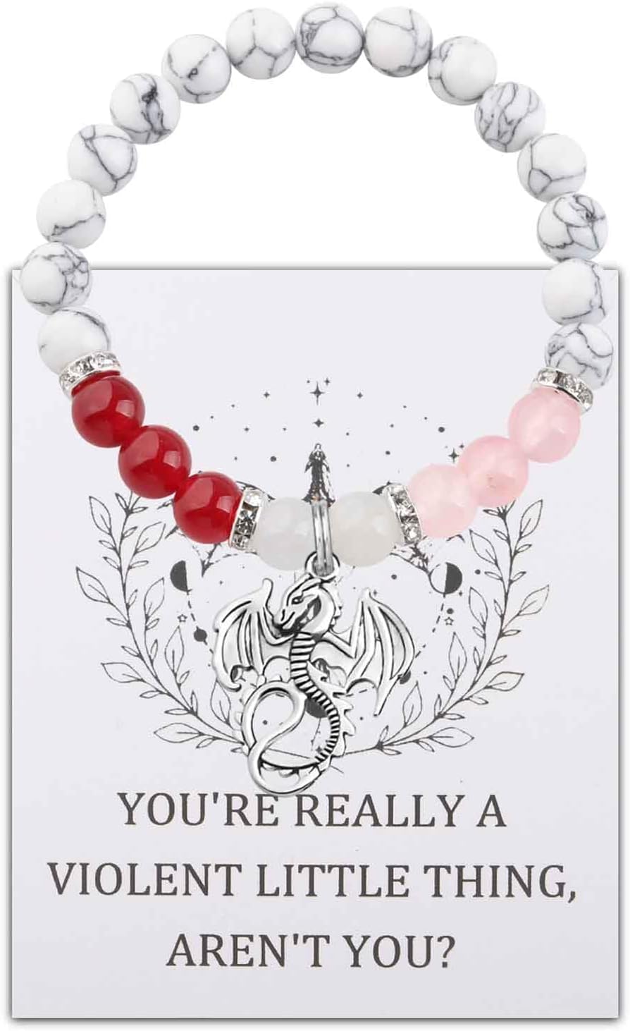 PLITI 4th Wing Gift Dragon Rider Gift You're Really A Violent Little Thing Dragon Bracelet For Fantasy Book Lover