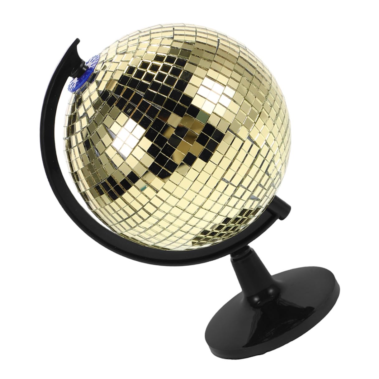 Décoration disco brillante salon et globe terrestre géographique or