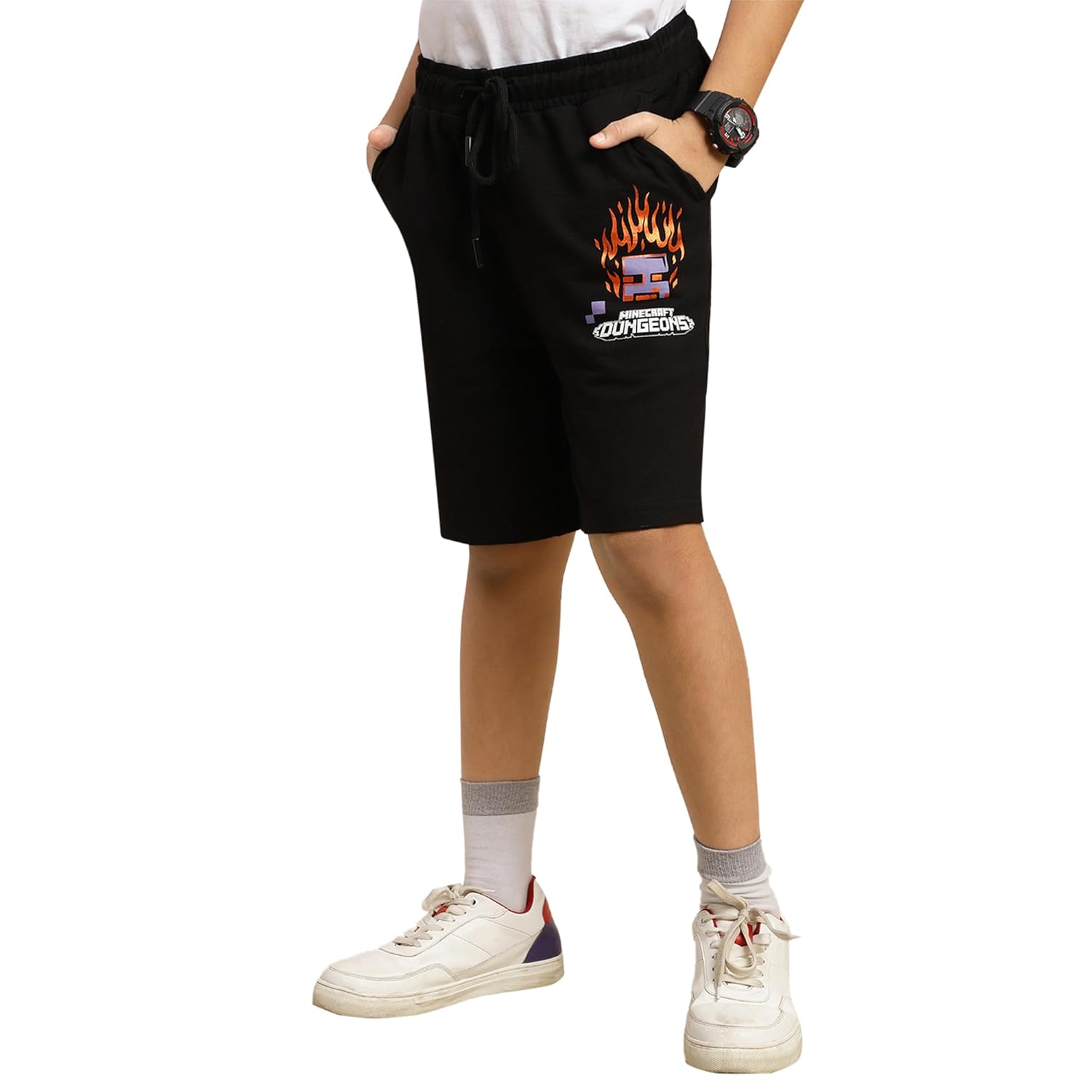 Kidsville Official Minecraft Printed Regular Fit Shorts for Boys