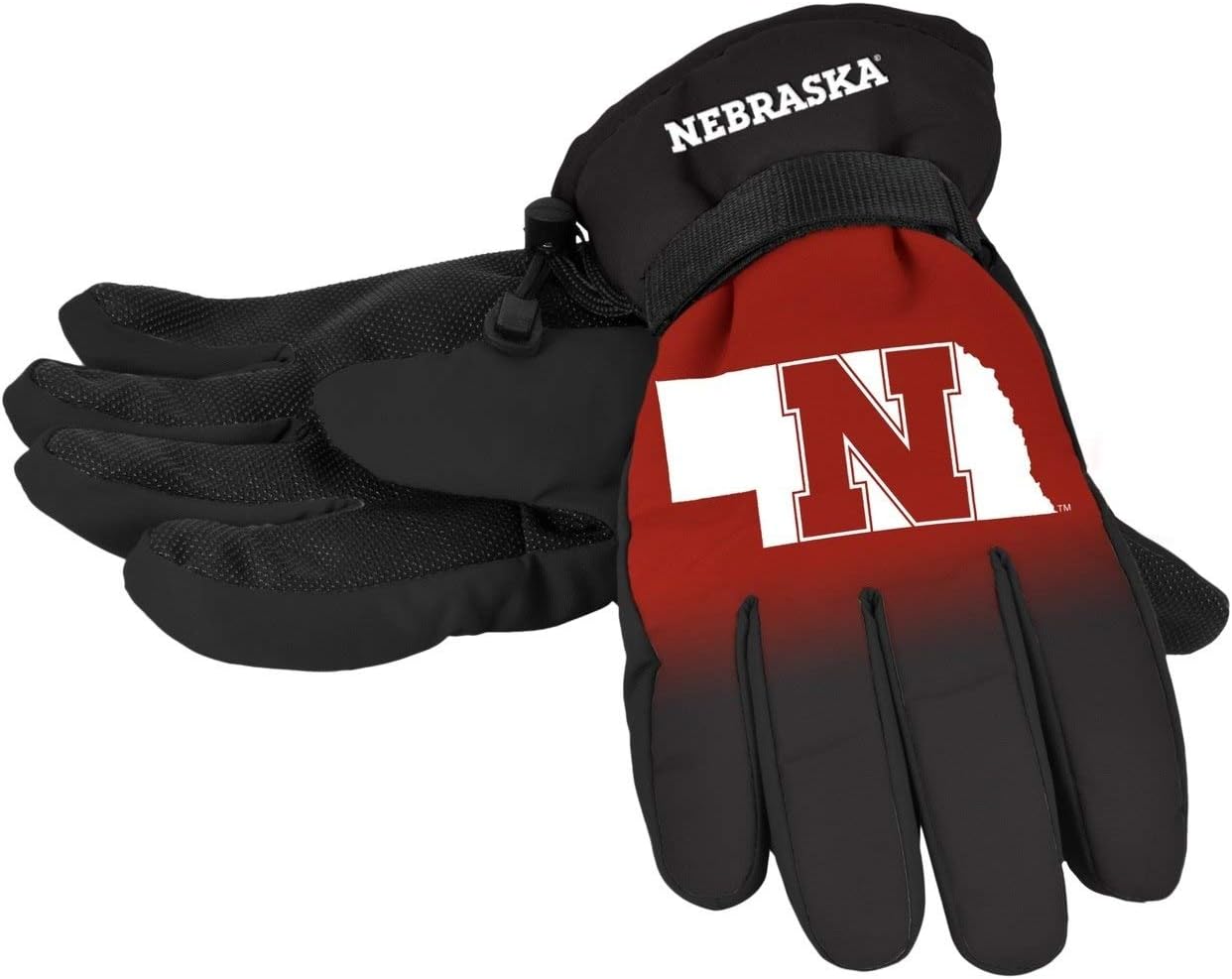 Forever Collectibles NCAA Nebraska Cornhuskers Insulated Gradient Big Logo Gloves, Team Colors, Small/Medium