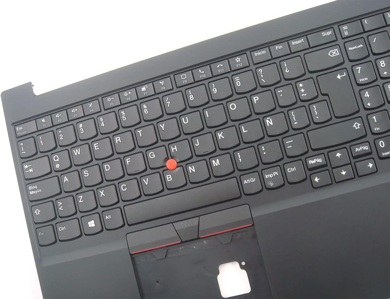 Parts for for Lenovo ThinkPad E15 Gen 2 Palmrest Keyboard Bezel Latin Spanish Non-Backlit for Fingerprint 5M11A35951