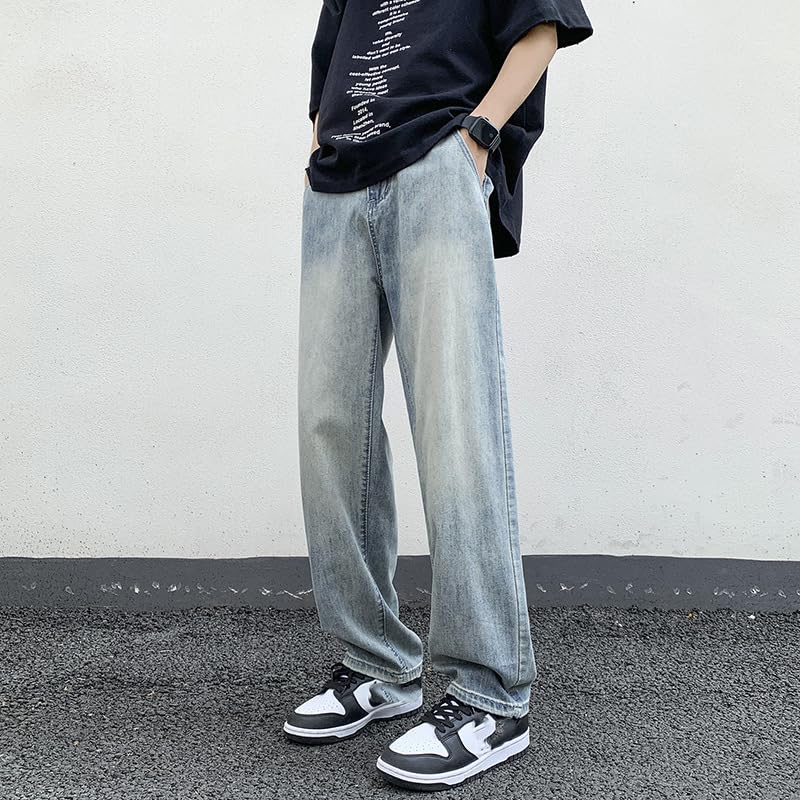 Men's Jeans Lightweight ice Silk Summer Casual Straight Leg Denim Pants2