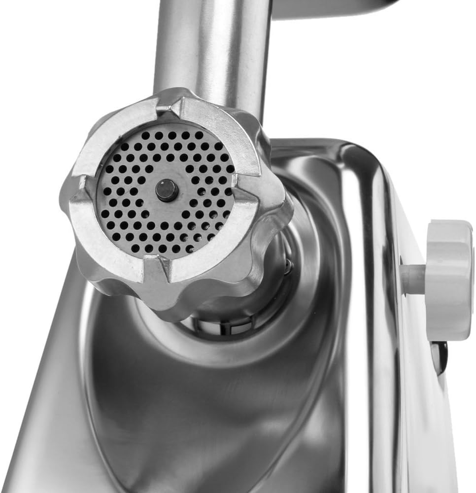 Electric Meat Grinder 1300 Watt Steel Industrial Heavy Duty Professional Commercial Home Food Mincer Slicer Mills Mixer with 3 Grinding Plates 1 Cutting Blade & Attachment Tool : Home & Kitchen