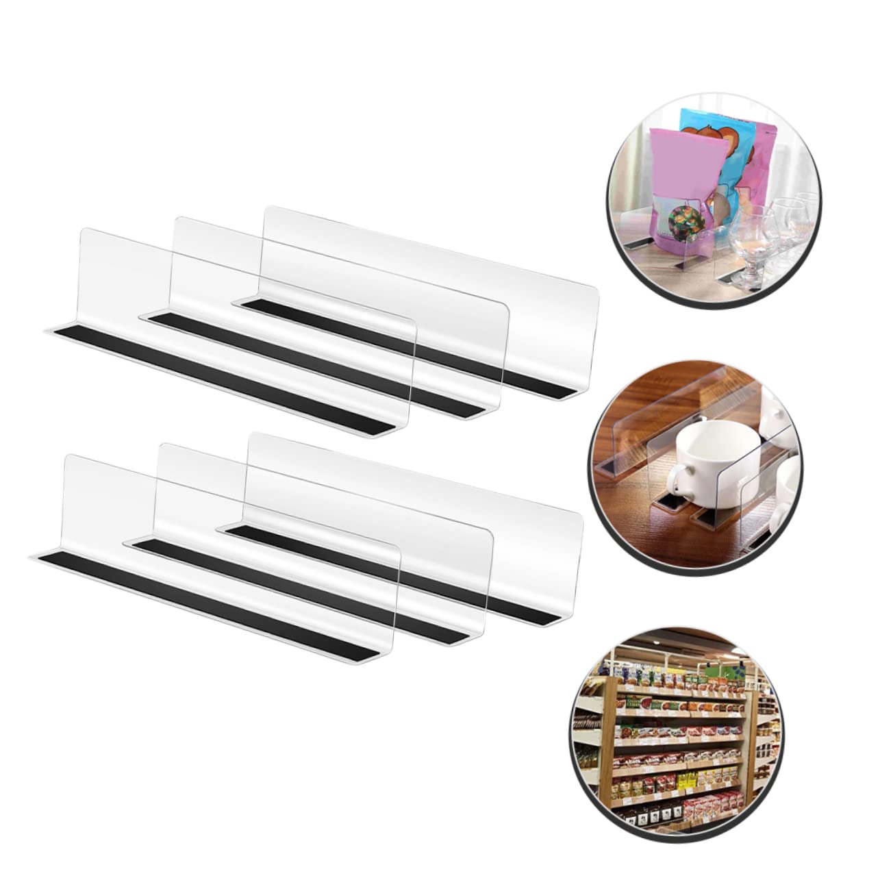 24 szt. Plastikowe półki, przegrody do szuflad, na półki, separator, półki supermarketu, klapa, drewniany stojak, organizer do szafek z paskiem magnetycznym, 24 szt