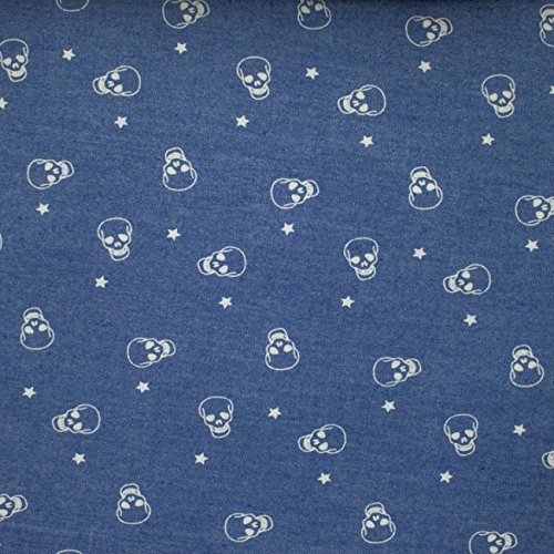 Preisvergleich Produktbild Jeans Sommerjeans blau Totenkopf weiß 1,40cm Breite