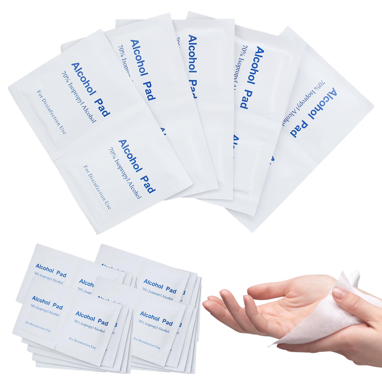50 Toallitas Alcohol 10x15cm,Alcohol 70%,Alcohol Wipes,Desechable