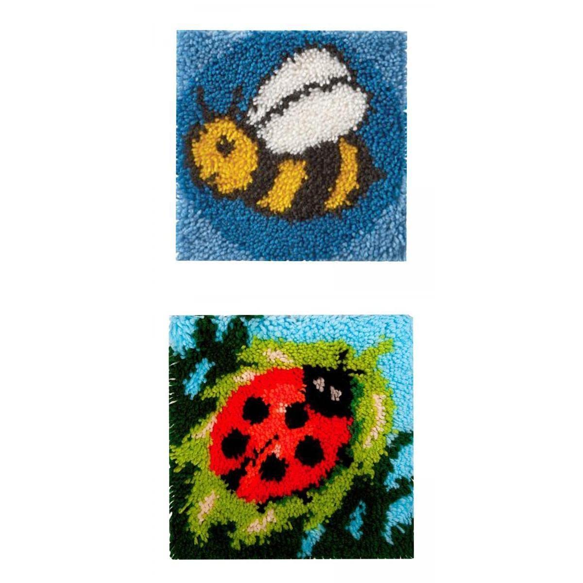 merishopp®2 sets latch hook rugs carpets cushion mat making kit crafts for beginner |crafts | needlecrafts & yarn | rug making | latch hooking