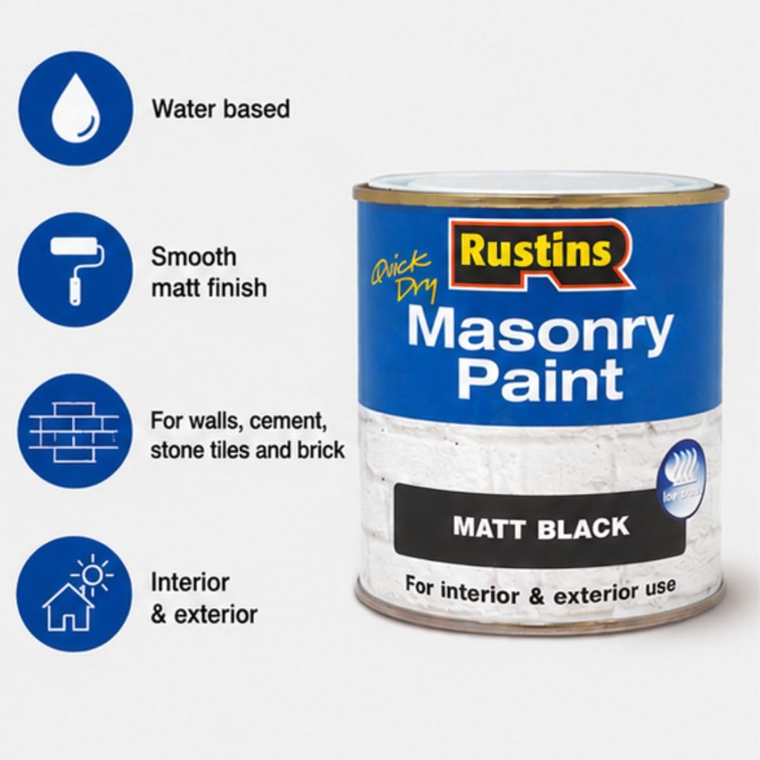 Rustins Maspb500 - peinture maçonnerie noir, 500 ml
