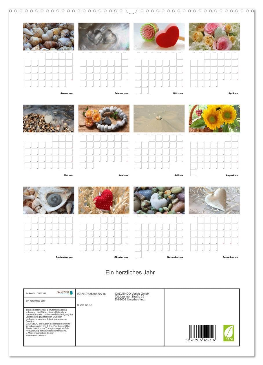 Ein herzliches Jahr (hochwertiger Premium Wandkalender 2026 DIN A2 hoch), Kunstdruck in Hochglanz: Ein Kalender-Schmuckstück für die ganze Familie (CALVENDO Lifestyle)