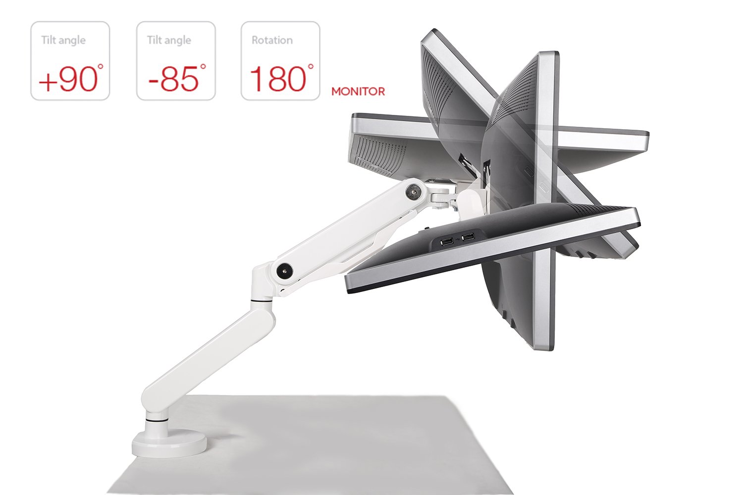 Thingy Club Gas Spring Adjustable Single Arm LED LCD Monitor Mount